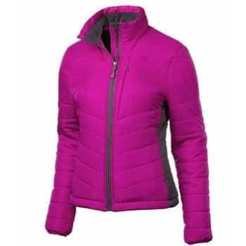 fuschia women's puffer jacket