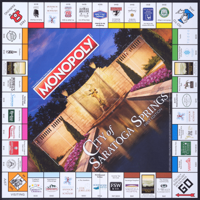 Saratoga Springs Monopoly game board