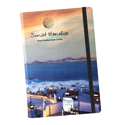 Custom hardbound journal with elastic band and NFC chip