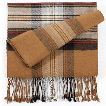 Wolfmark plaid bamboo scarf