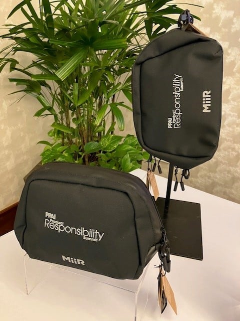 MiiR pouches from Gemline with Aware tracing branded for PPAI Responsibility Summit