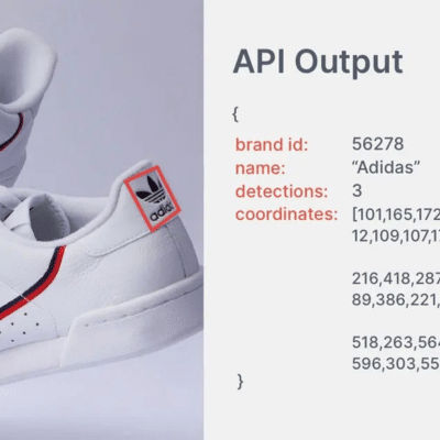 VISUA Labs detecting ADIDAS logo on shoes