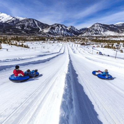 tubing in the snow